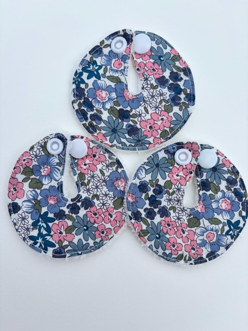 Trio de lingettes pour sonde de gastrostomie fleuries